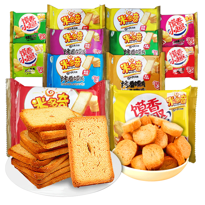 米多奇烤香饃片 健康美味，一箱盡享休閑早餐與年貨零食